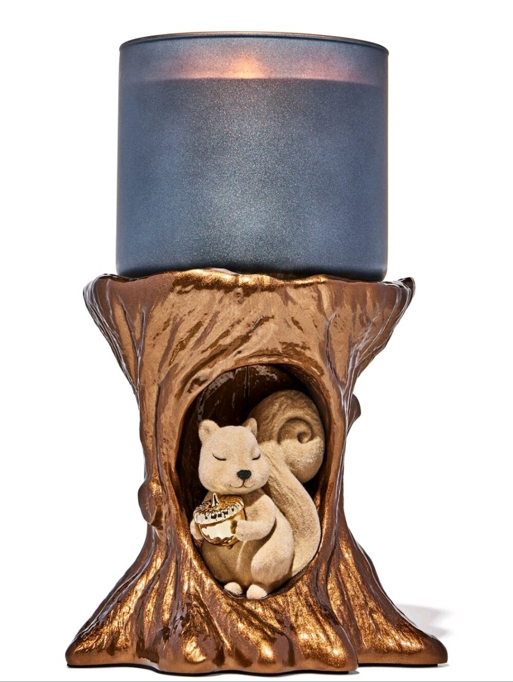 New Bath & Body Works Squirrel In Tree Candle Holder 3 Wick Fall Candle Holder - Picture 2 of 8
